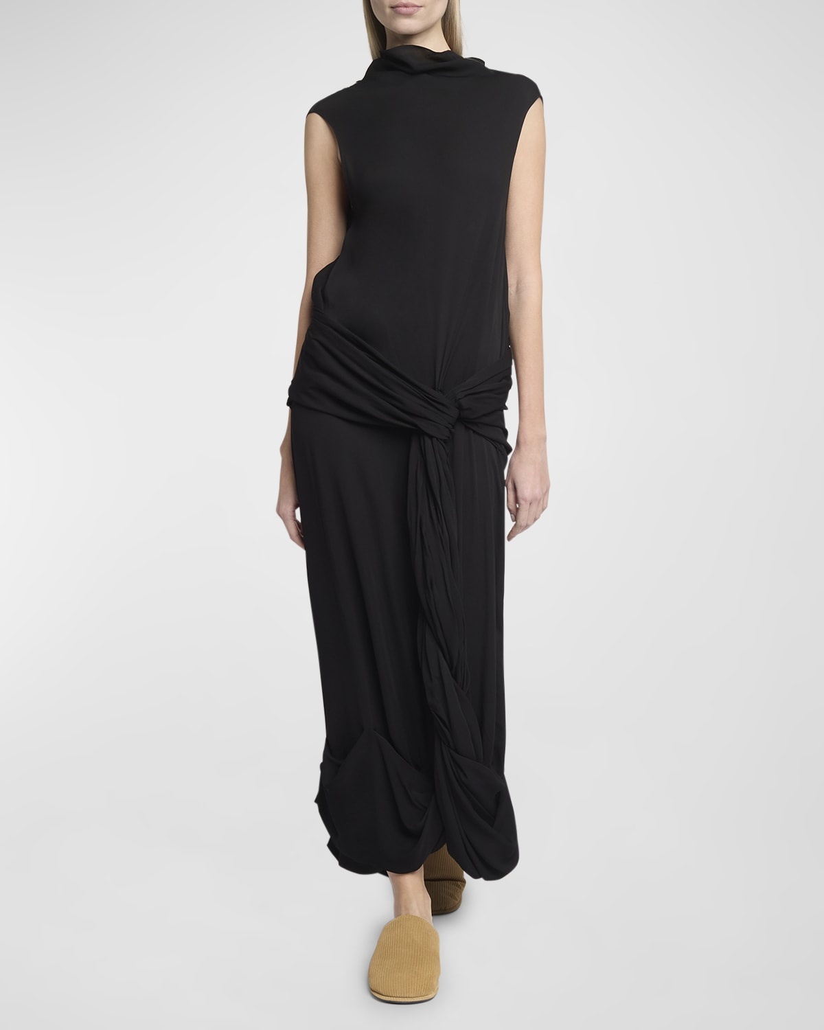 Twisted Drape Sleeveless Backless Maxi Dress - 7