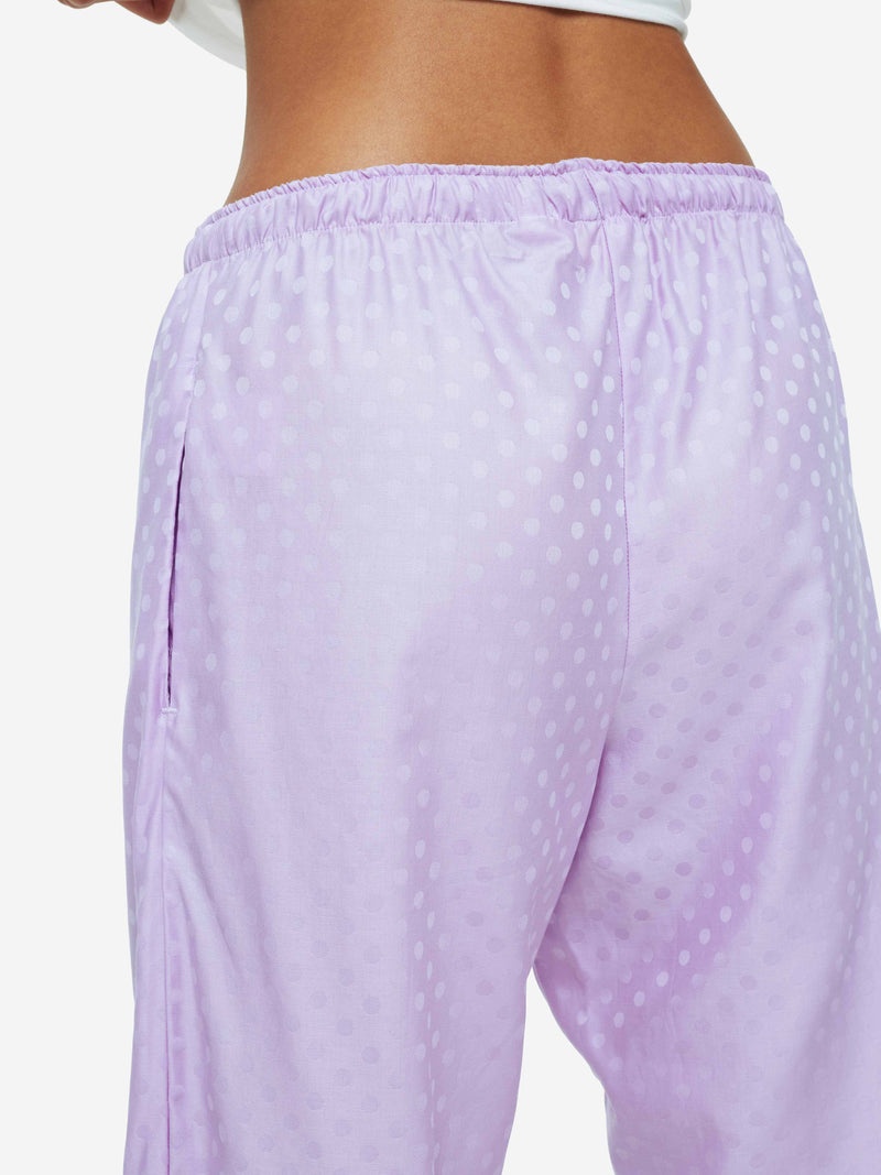 Women's Lounge Trousers Kate 7 Cotton Jacquard Lilac - 6