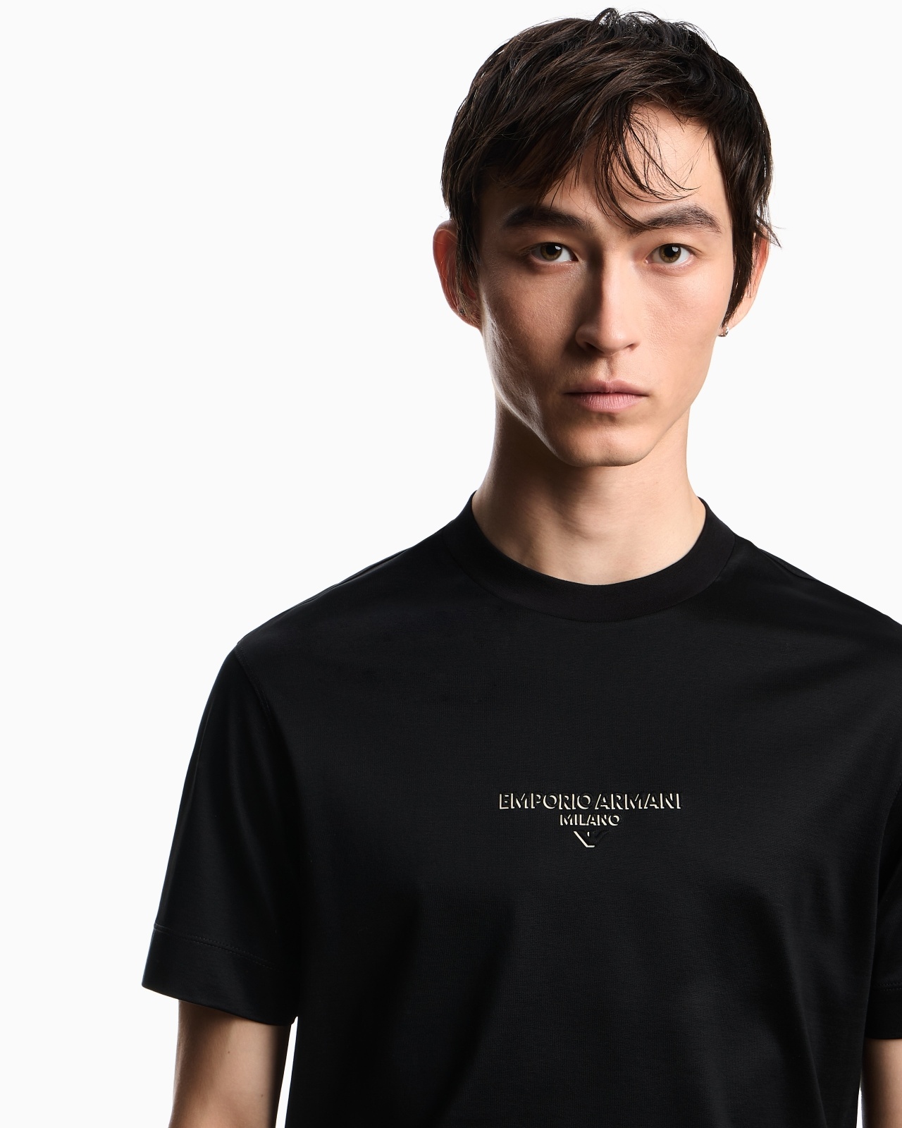 LYOCELL BLEND JERSEY T-SHIRT WITH 3D-EFFECT LOGO - 5