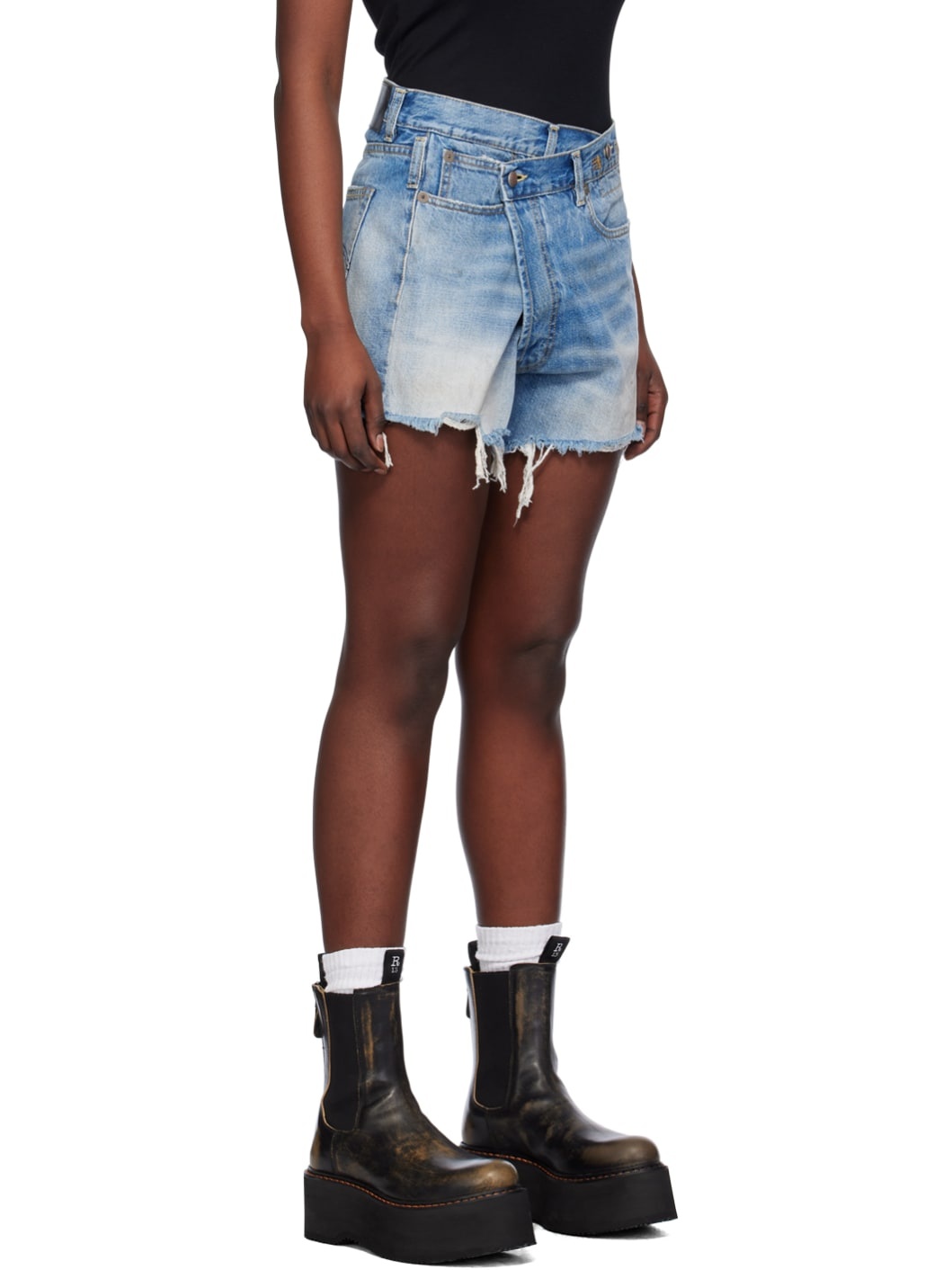 SSENSE Exclusive Blue Crossover Denim Shorts - 2