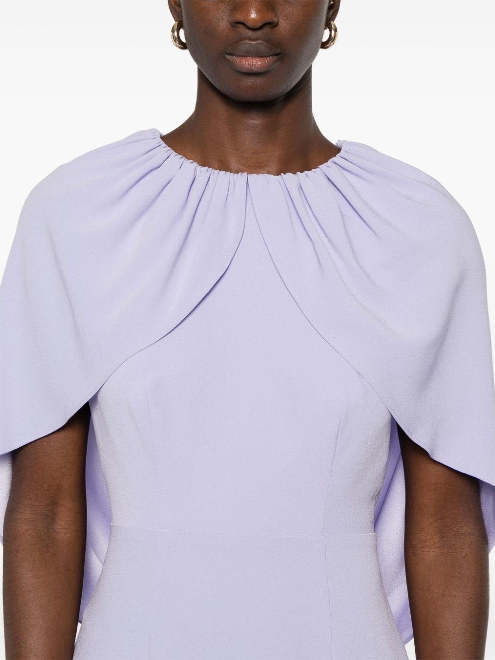 cape crepe midi dress - 6