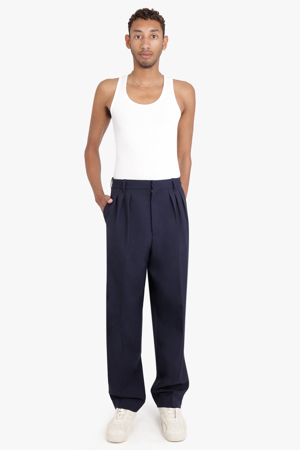 PLEATED TAILORED PANT | MIDNIGHT BLUE - 2