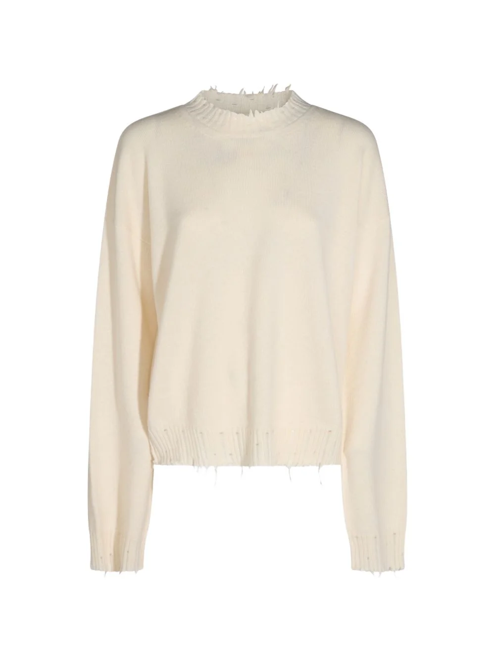 distressed-effect crew-neck sweater - 1