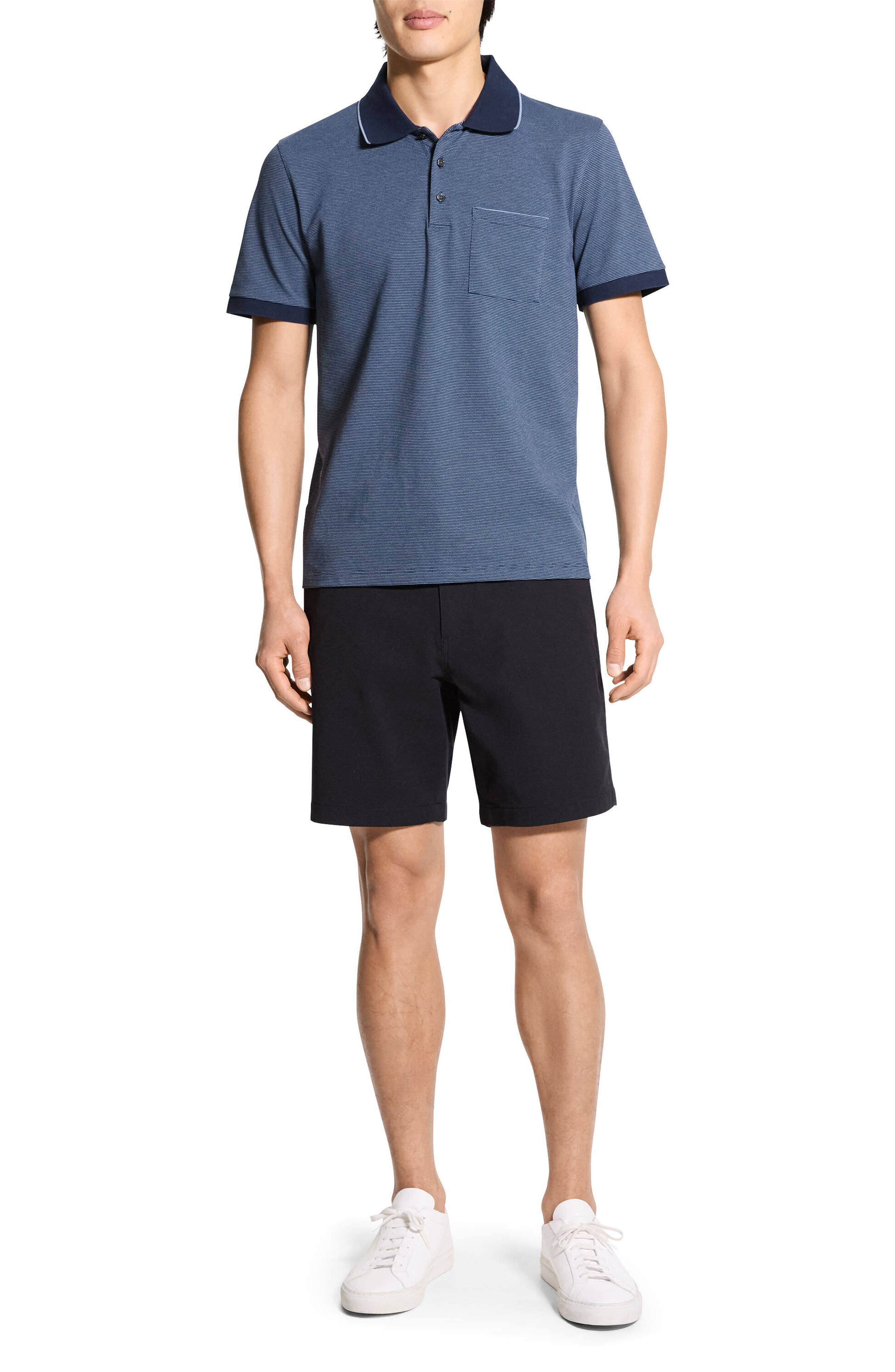 Theory Bird's Eye Polo in Baltic Multi at Nordstrom - 7