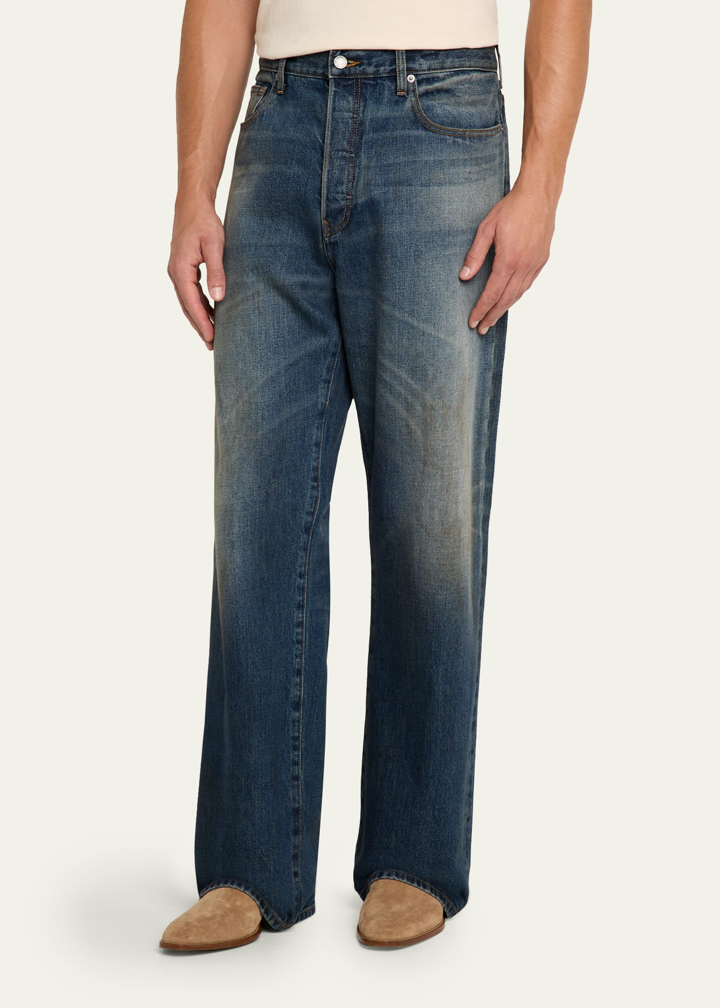 Men's Japanese Denim Baggy-Fit Jeans - 4