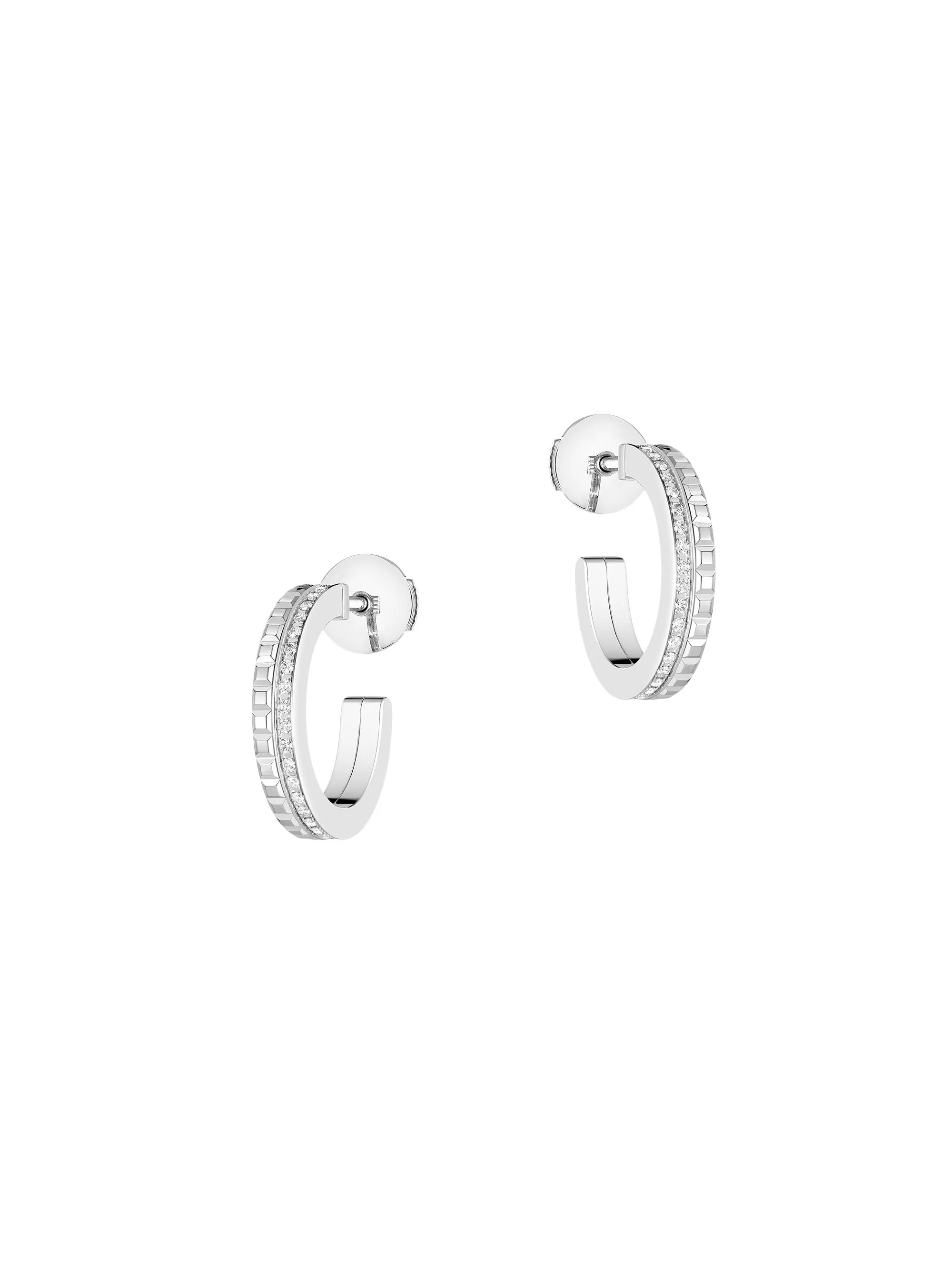 Women's Quatre Radiant Edition 18K White Gold & 0.24 TCW Diamond Hoop Earrings - White Gold - 1
