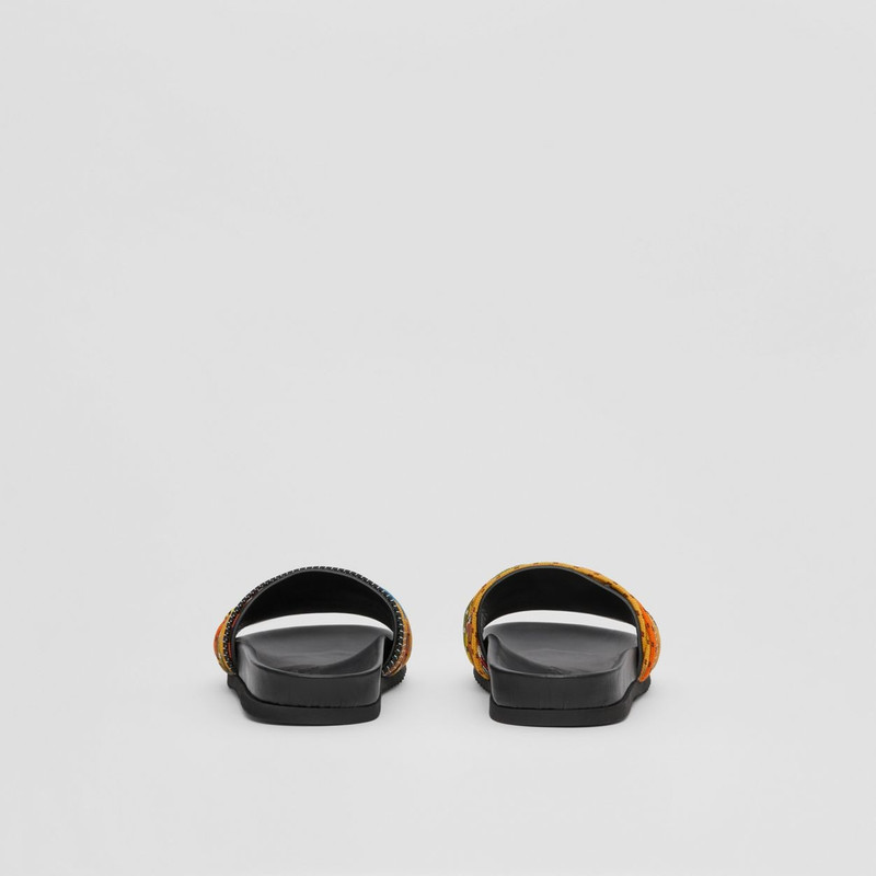 Cord Detail Leather Slides 5