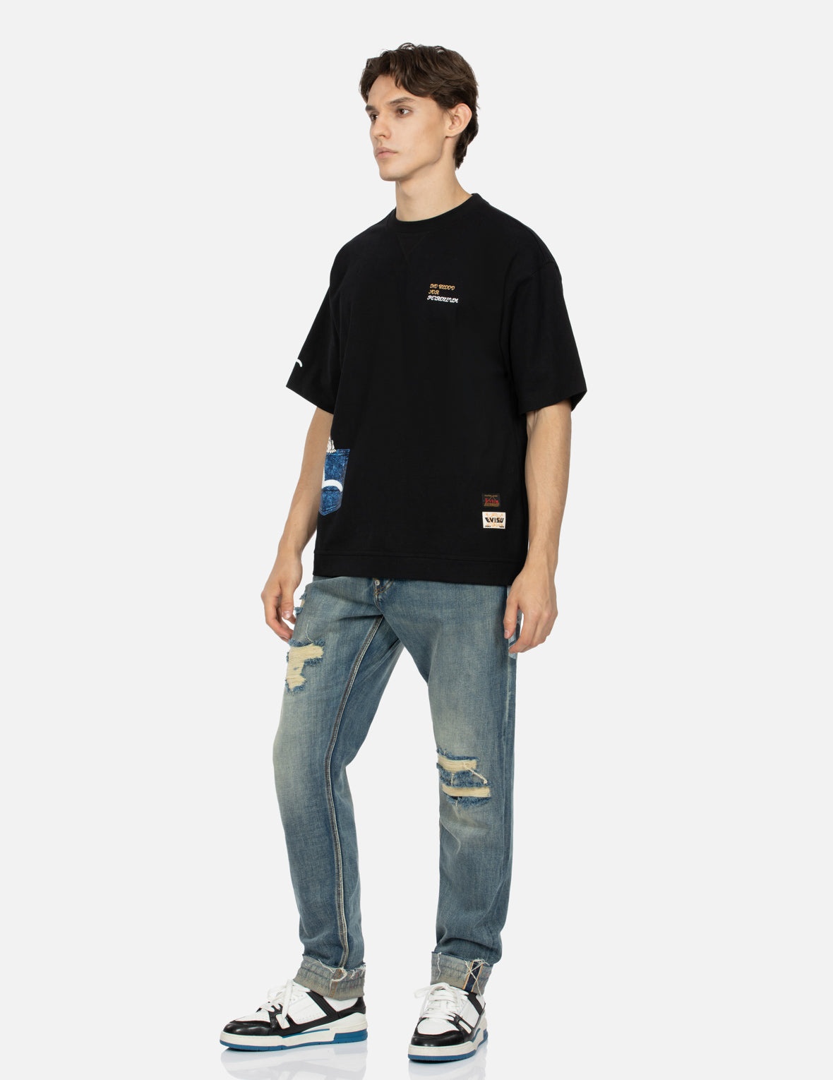 Kamon Print Carrot Fit Denim Jeans #2017 - 4