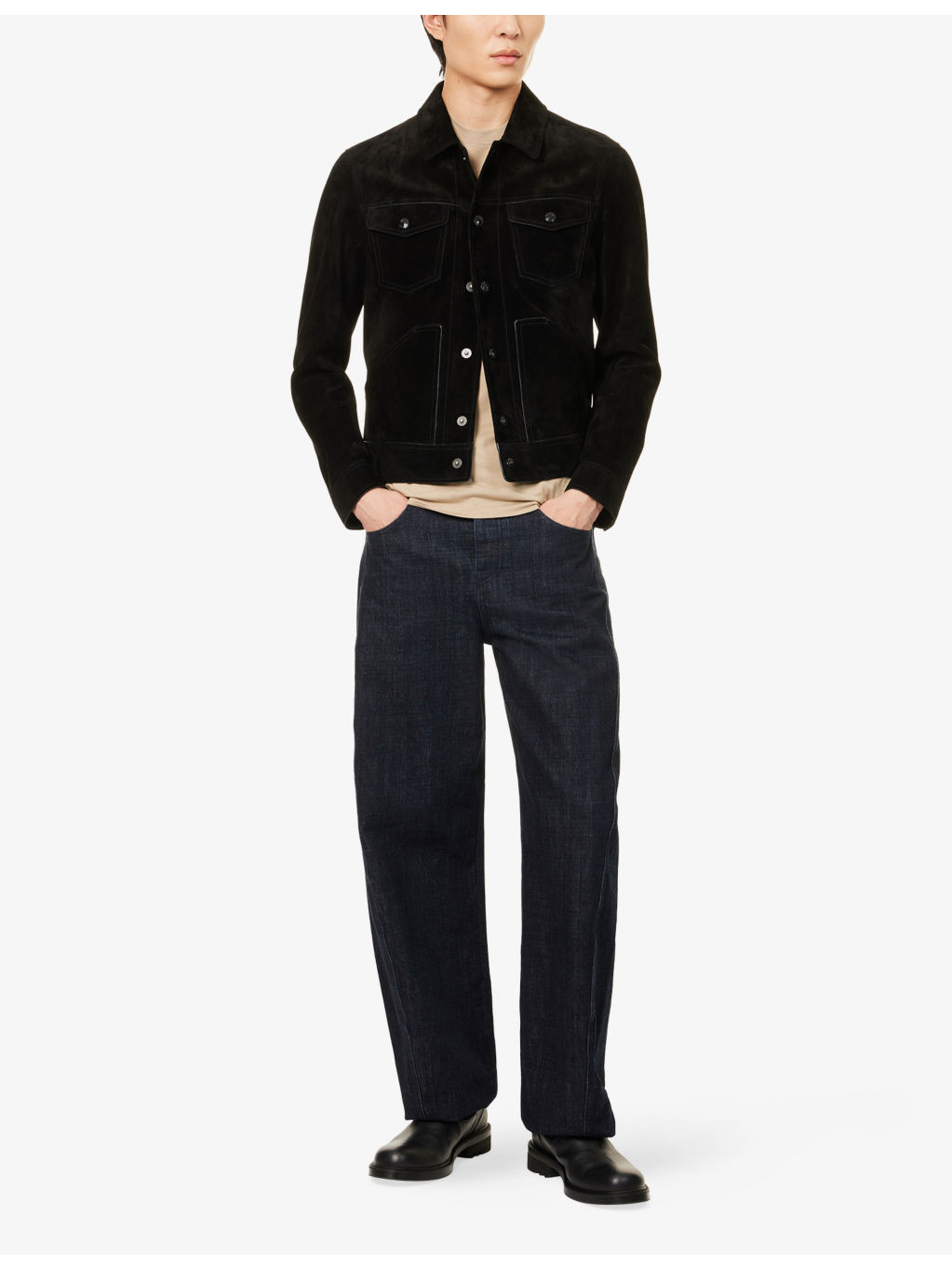 Western Patch-Pocket Suede Jacket - 2