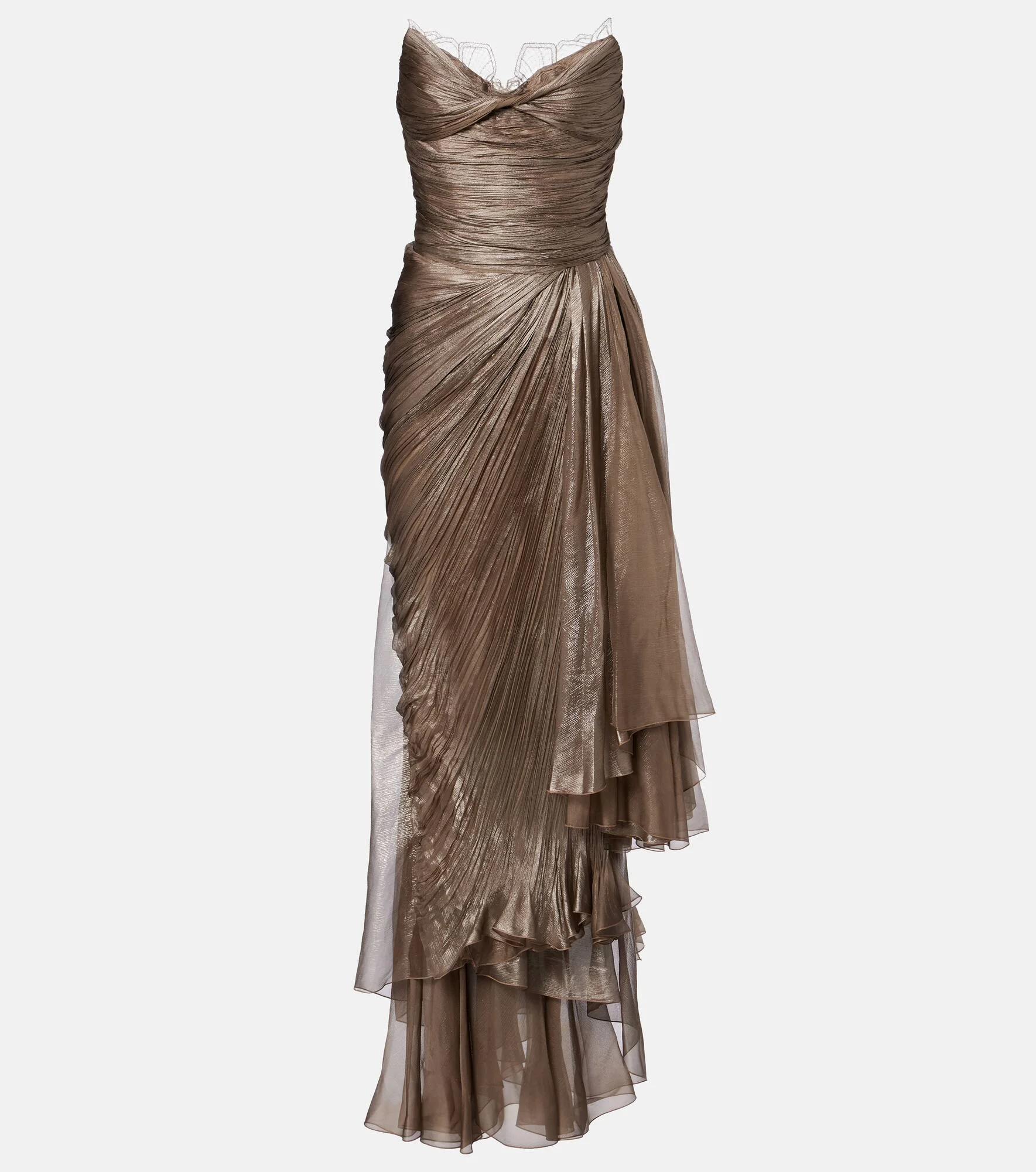 Jolie lace-trimmed silk bustier dress - 1