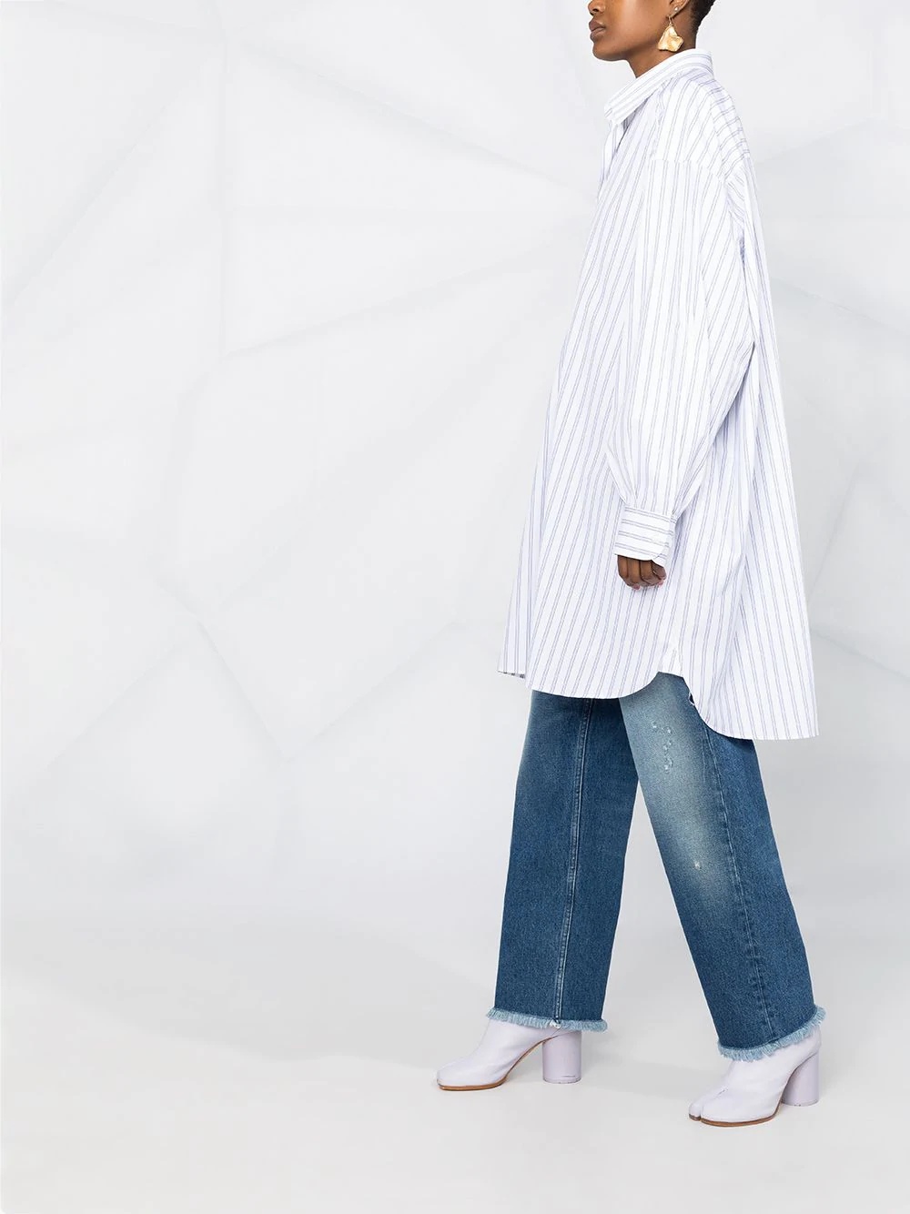 striped oversize shirt - 4