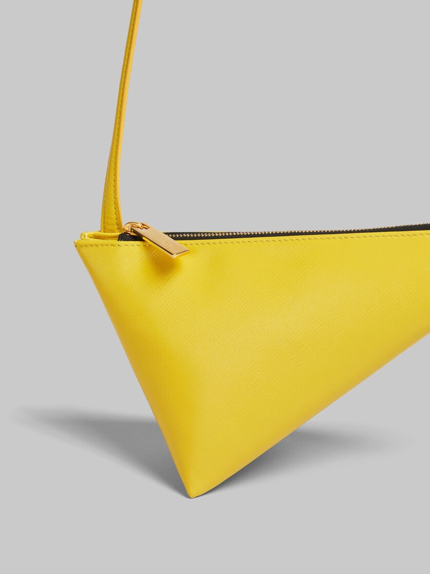YELLOW LEATHER PRISMA TRIANGLE CROSSBODY BAG - 5