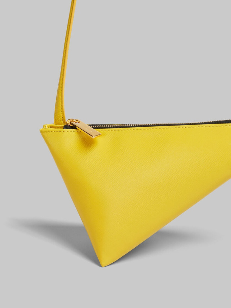 YELLOW LEATHER PRISMA TRIANGLE CROSSBODY BAG 5
