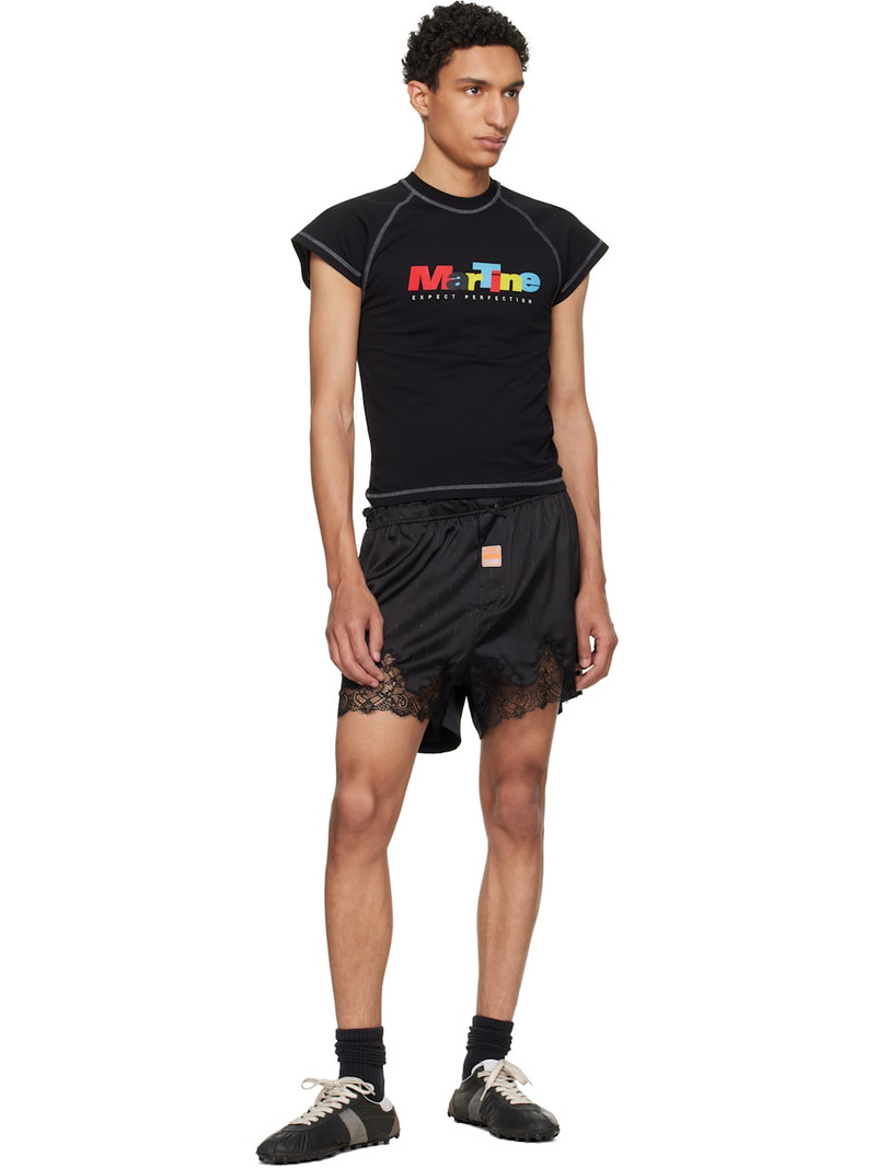 Martine Rose Black Raglan Shrunken T-shirt outlook