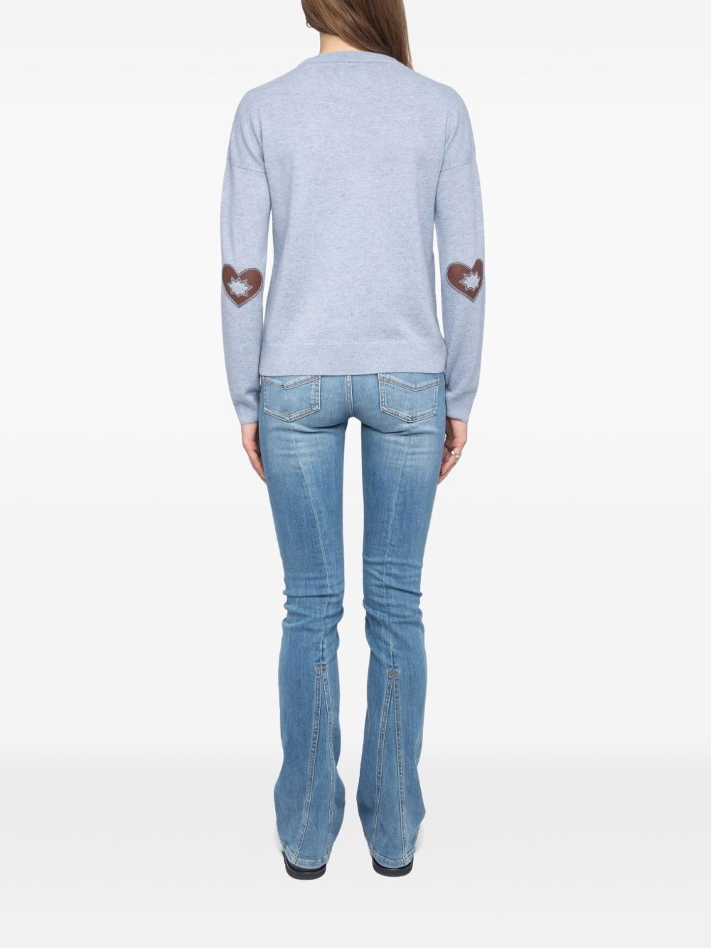 heart-patch cashmere sweater - 3