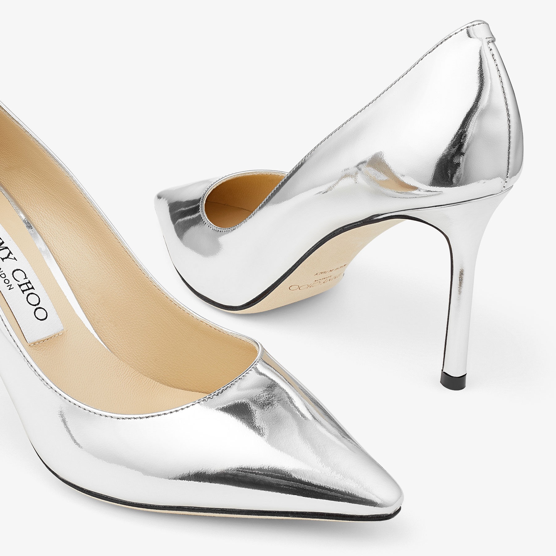 Romy 85
Silver Liquid Metal Leather Pumps - 3