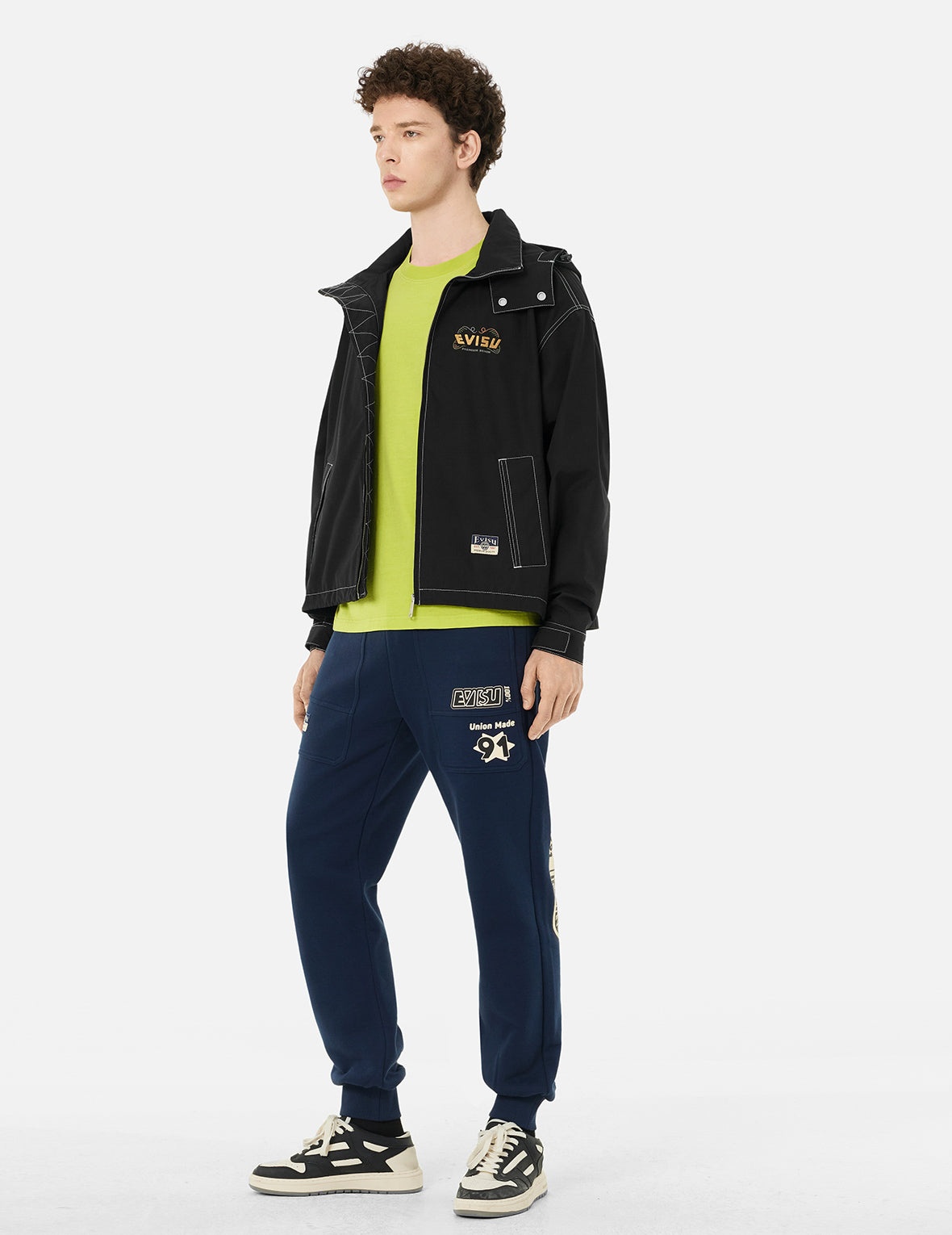 Daruma Print and Logo Appliqué Relax Fit Hooded Jacket - 3