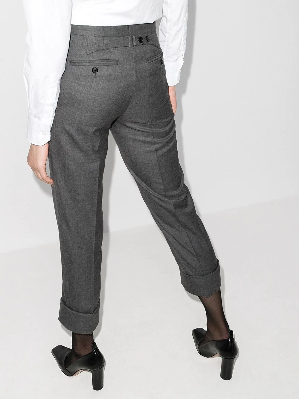 cropped slim leg trousers - 3