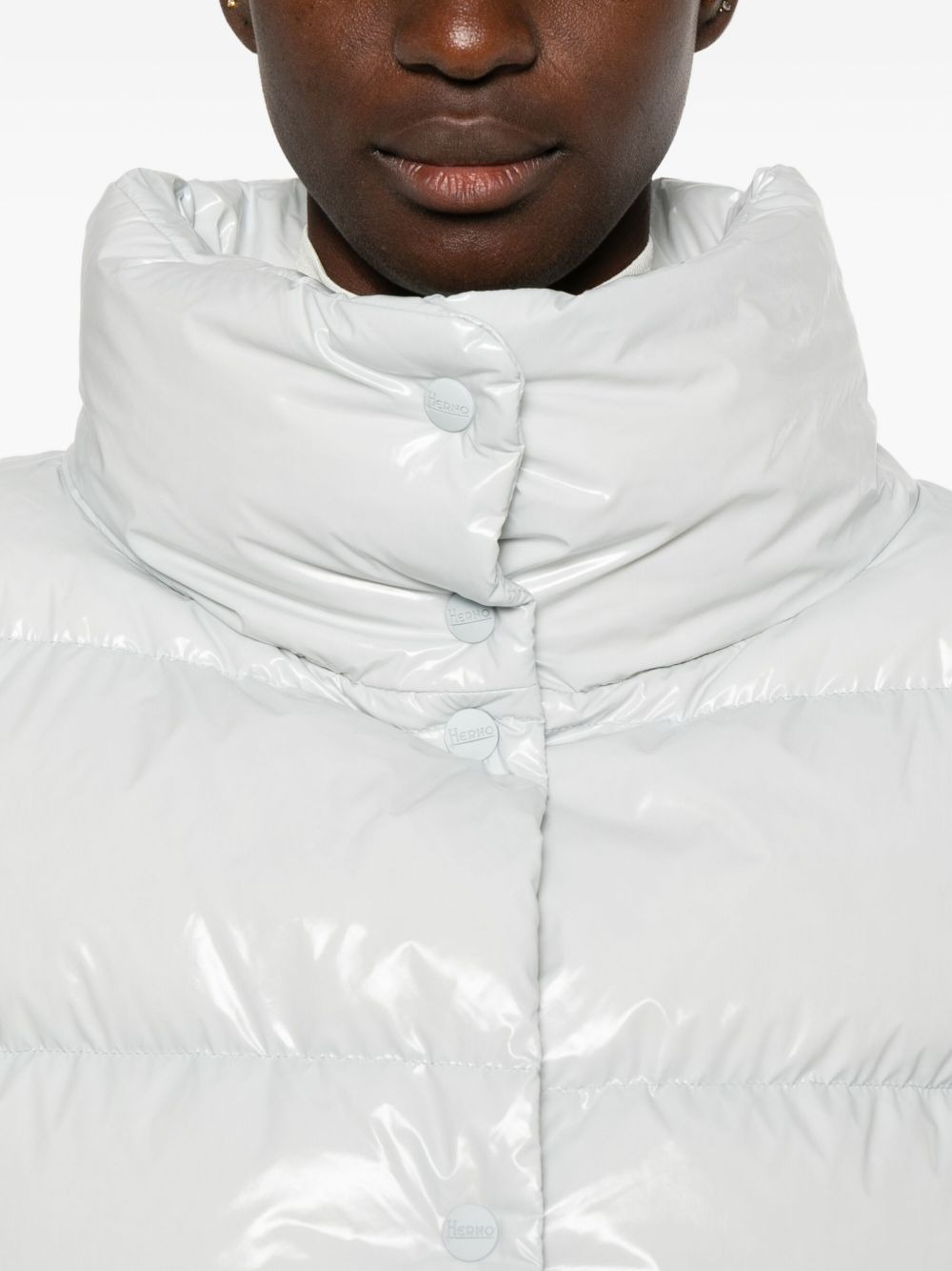 quilted high-neck vest - 5