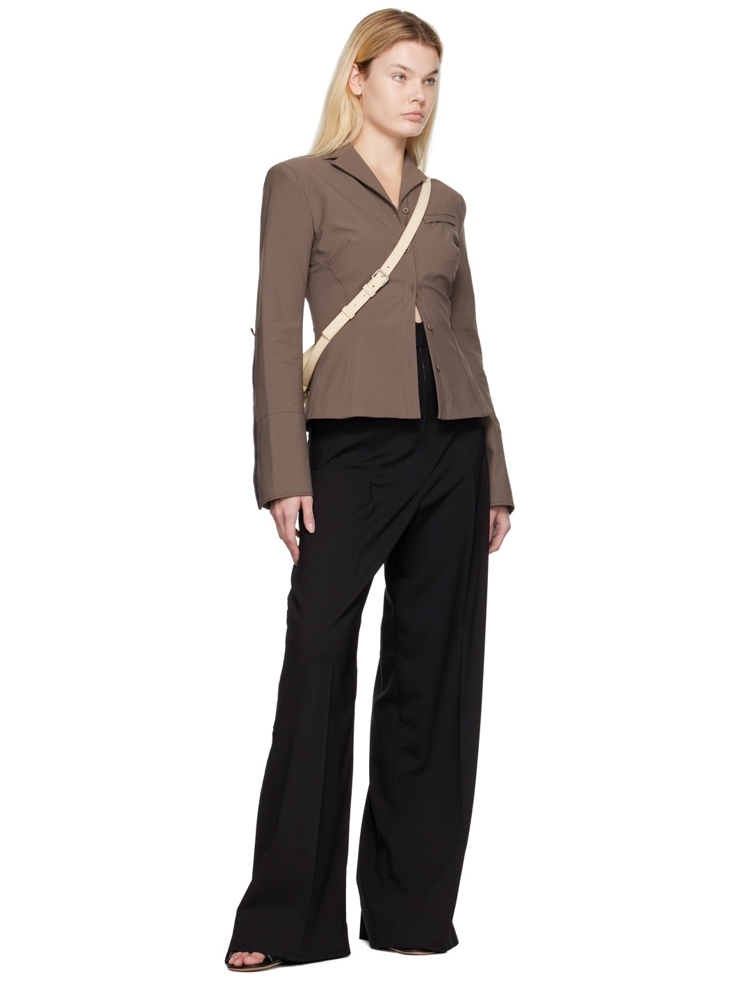 Brown Le Papier 'La Veste Crema' Blazer - 4