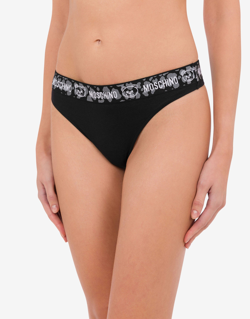 Moschino TEDDY LEO ELASTIC BAND THONG outlook