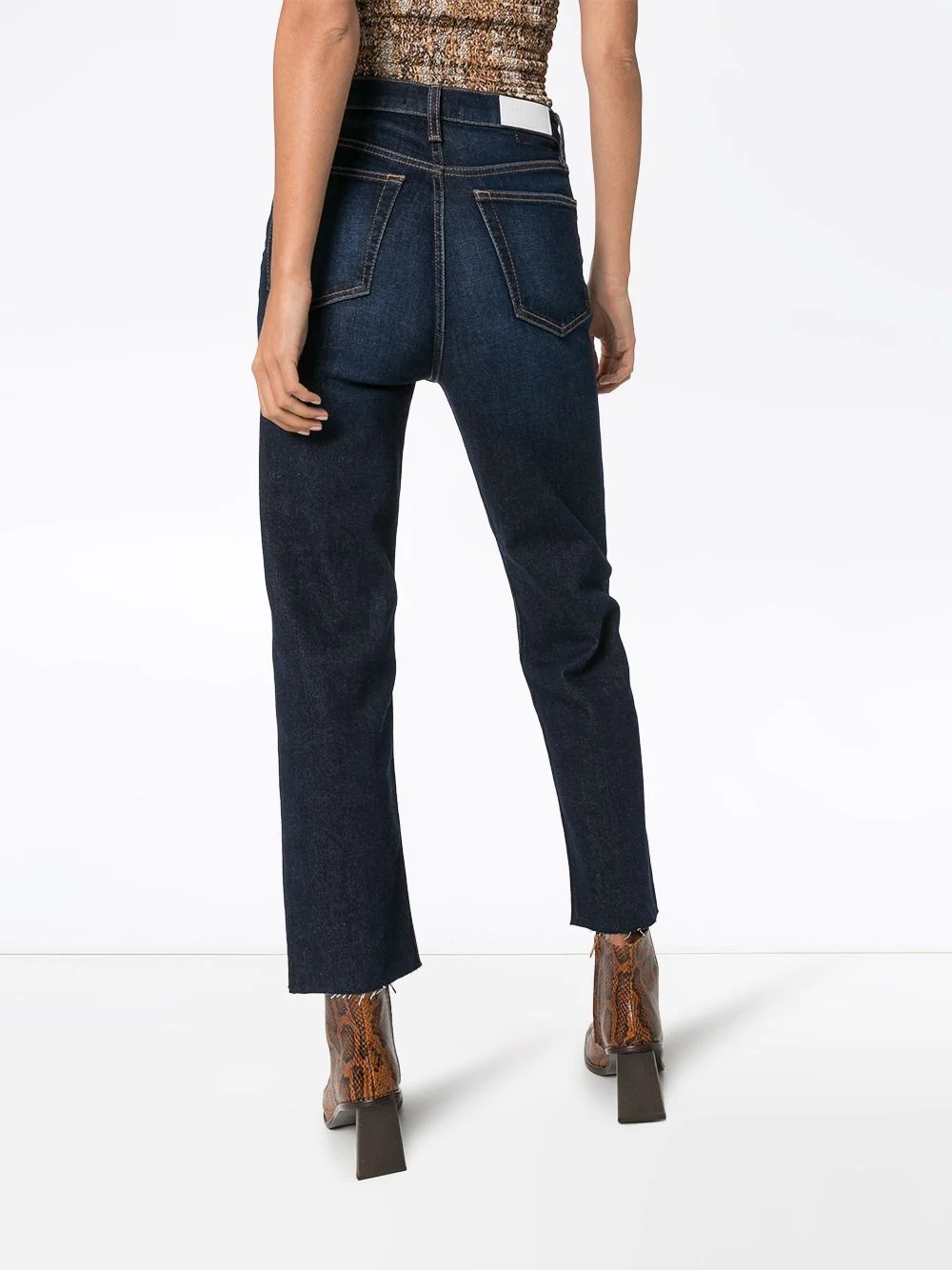 high-rise dark wash jeans - 4