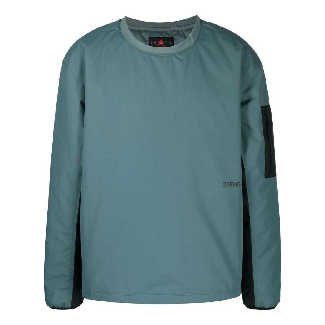 Nike Splicing Design Sleeve Pocket Detail Pullover Round Neck Pullover Long Sleeves Hoodie Men's Nav - 1