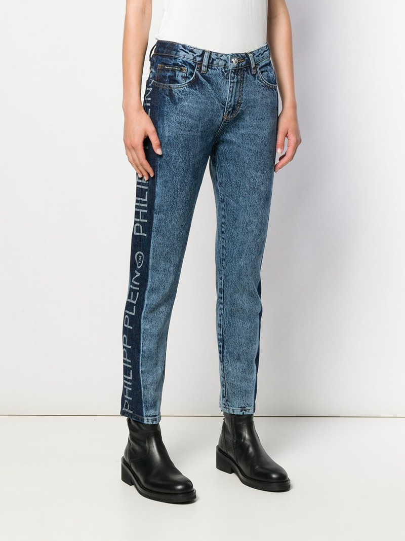 logo panelled straight-leg jeans 3
