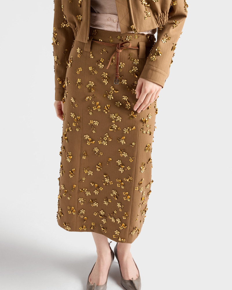 Embroidered chevron midi-skirt 4
