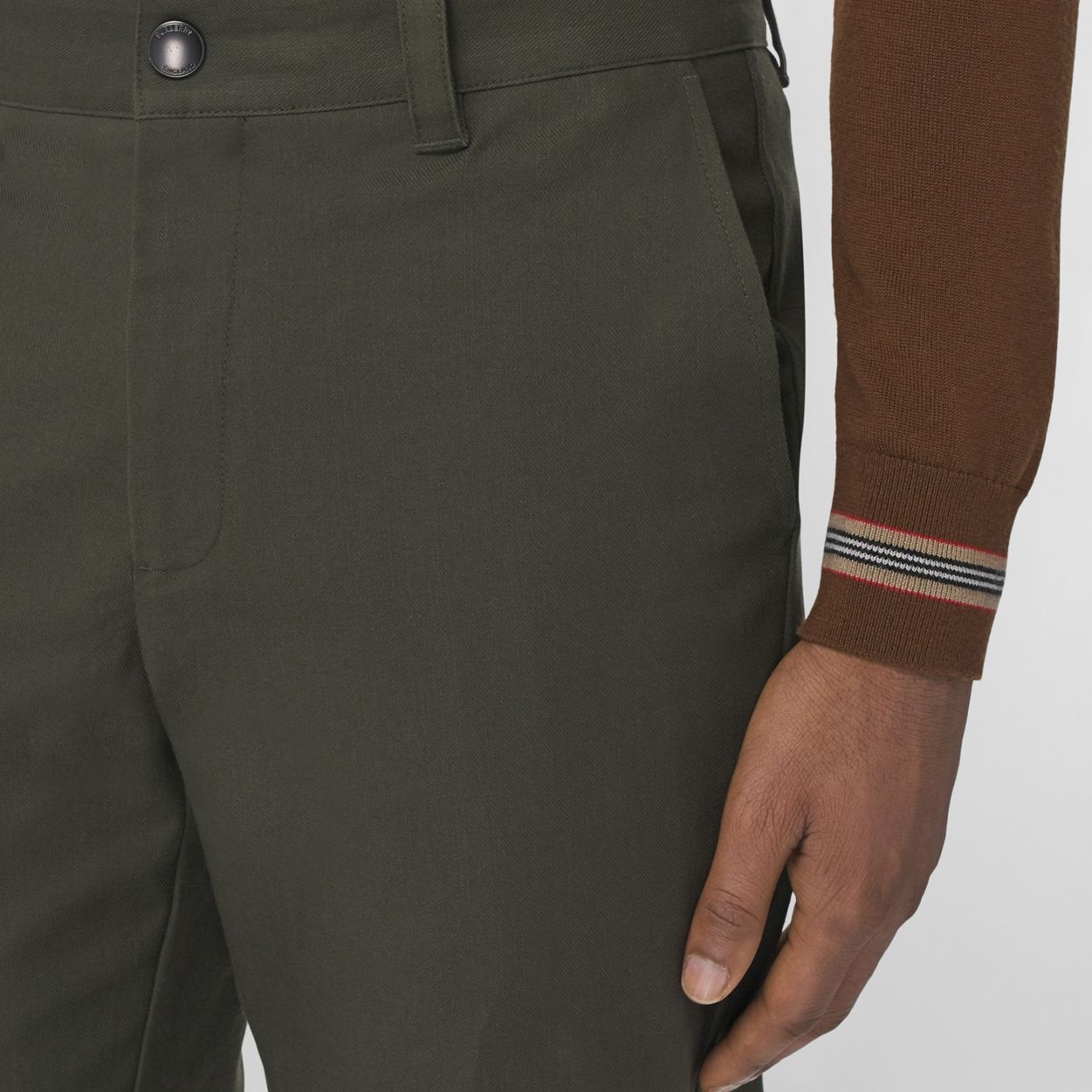 Cotton Cropped Tailored Trousers - 3