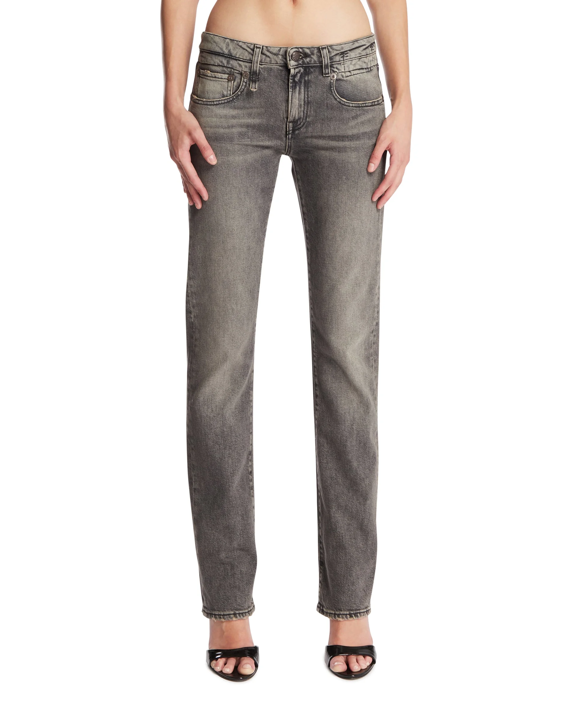 Black Straight-Leg Jeans - 1