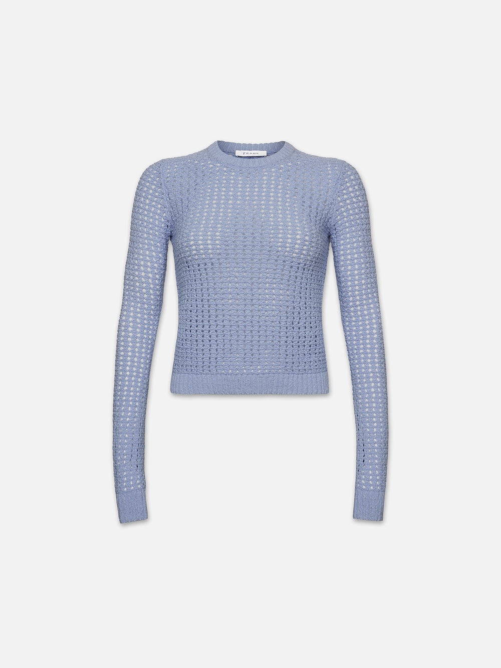 Tape Yarn Shrunken Crew in Light Blue - 1