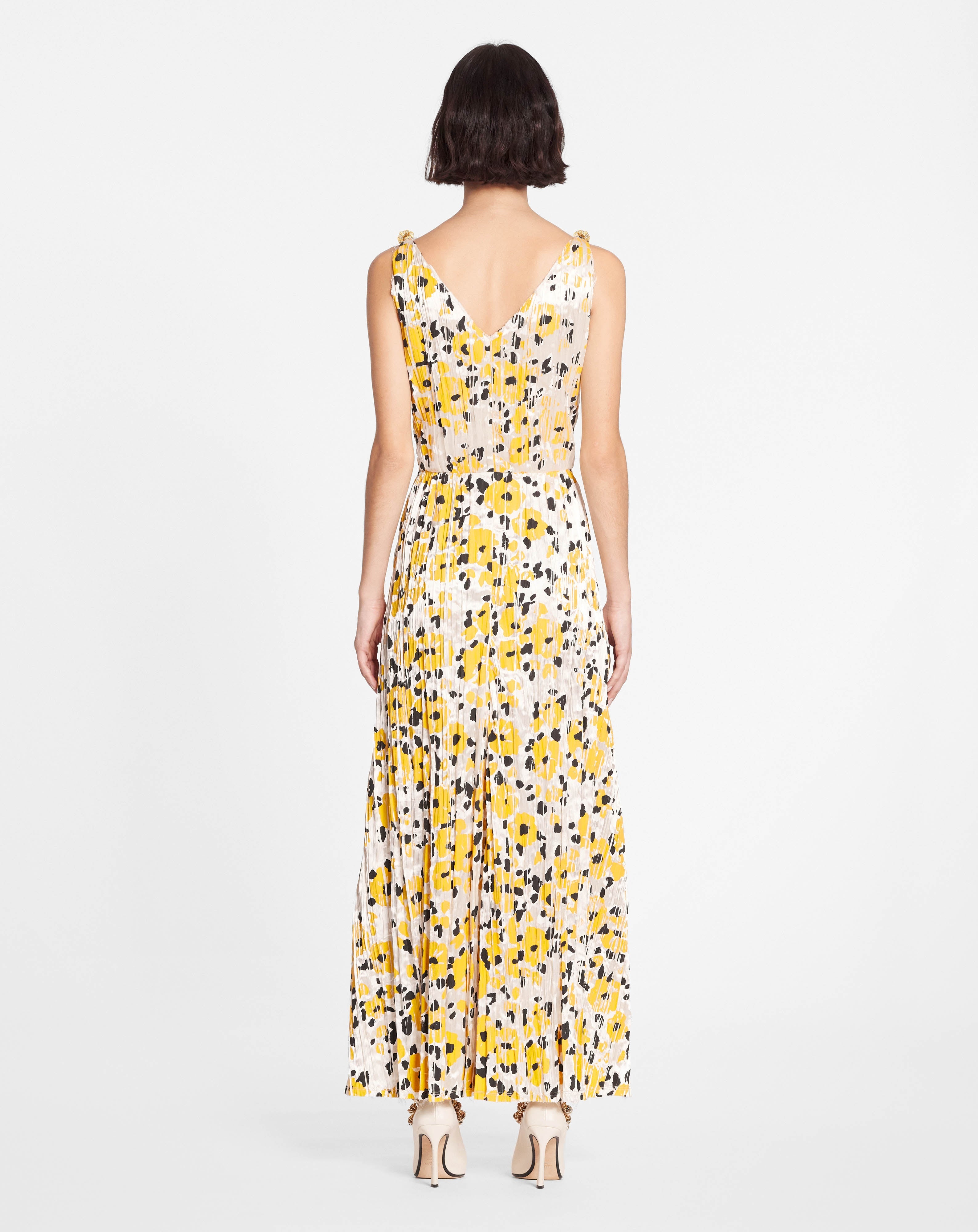SLEEVELESS LONG PRINTED DRESS - 4