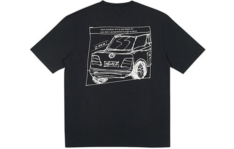 PALACE PALACE Autobahn T-Shirt Black Creative Printing Short Sleeve Unisex PAL-SS18-049 outlook