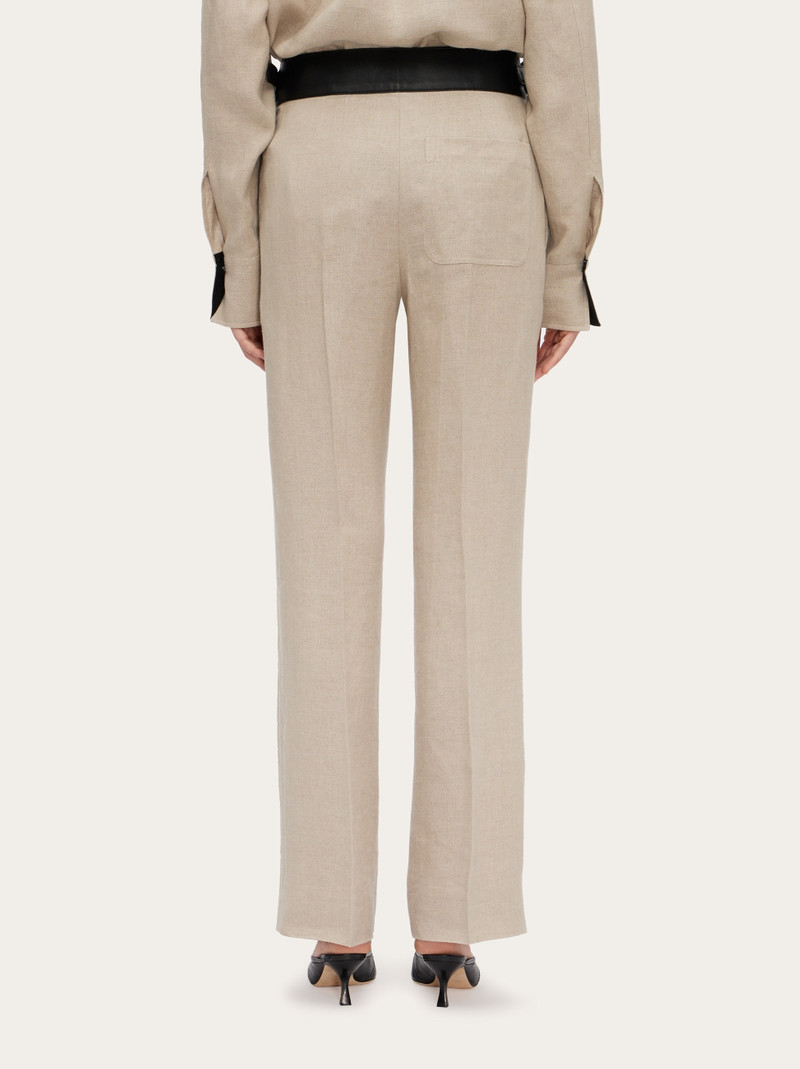 Linen trouser with eco-leather belt 4
