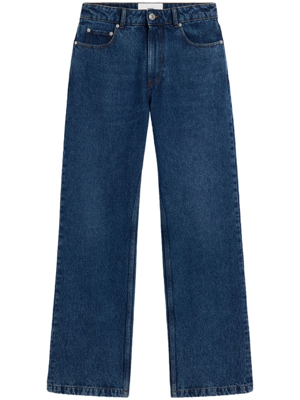 high-rise straight-leg jeans - 1