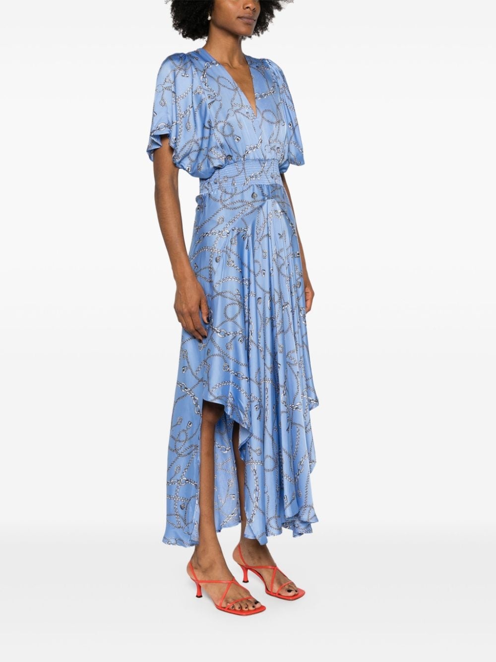 maje chain-print maxi dress | farfetch | REVERSIBLE