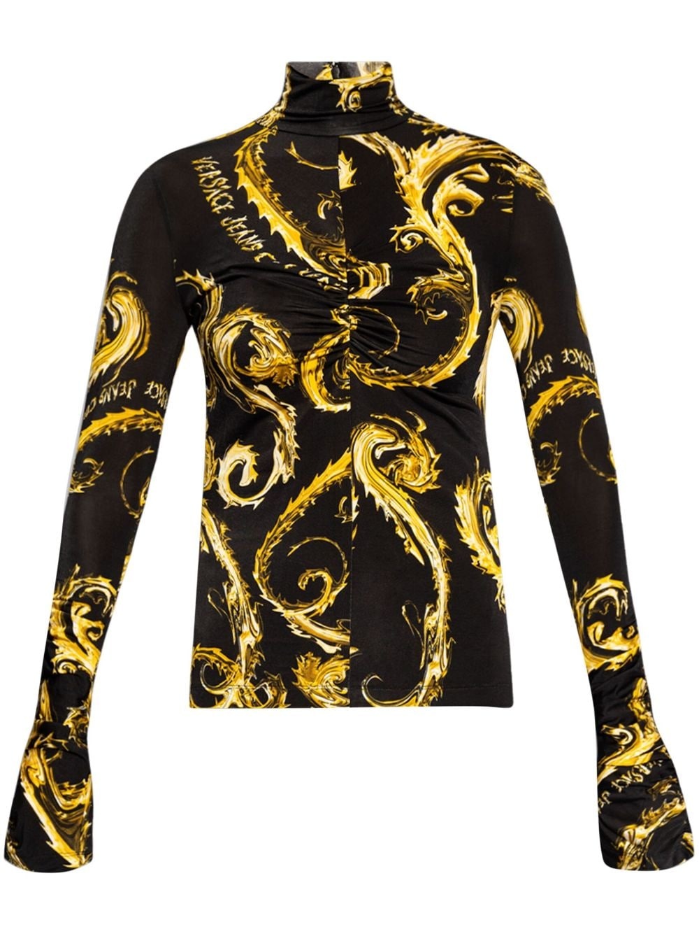 VERSACE JEANS COUTURE Barocco mock-neck ruched top
