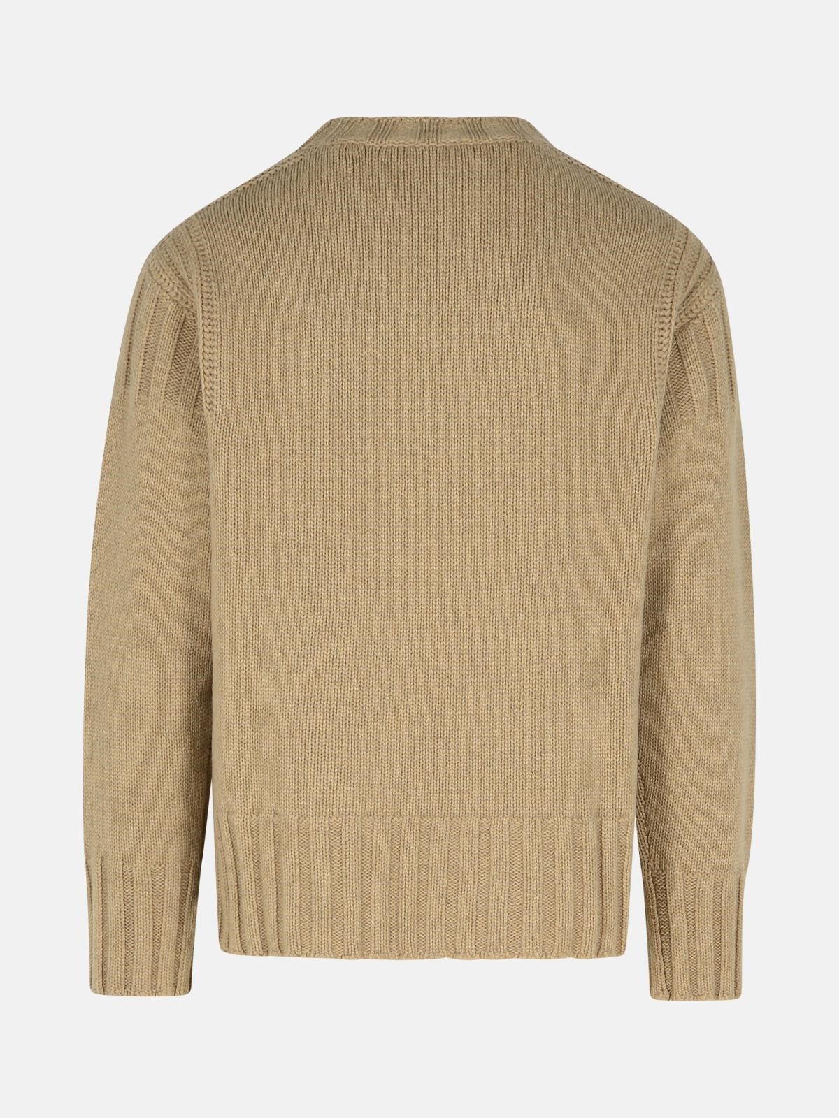 BEIGE CASHMERE SWEATER - 3