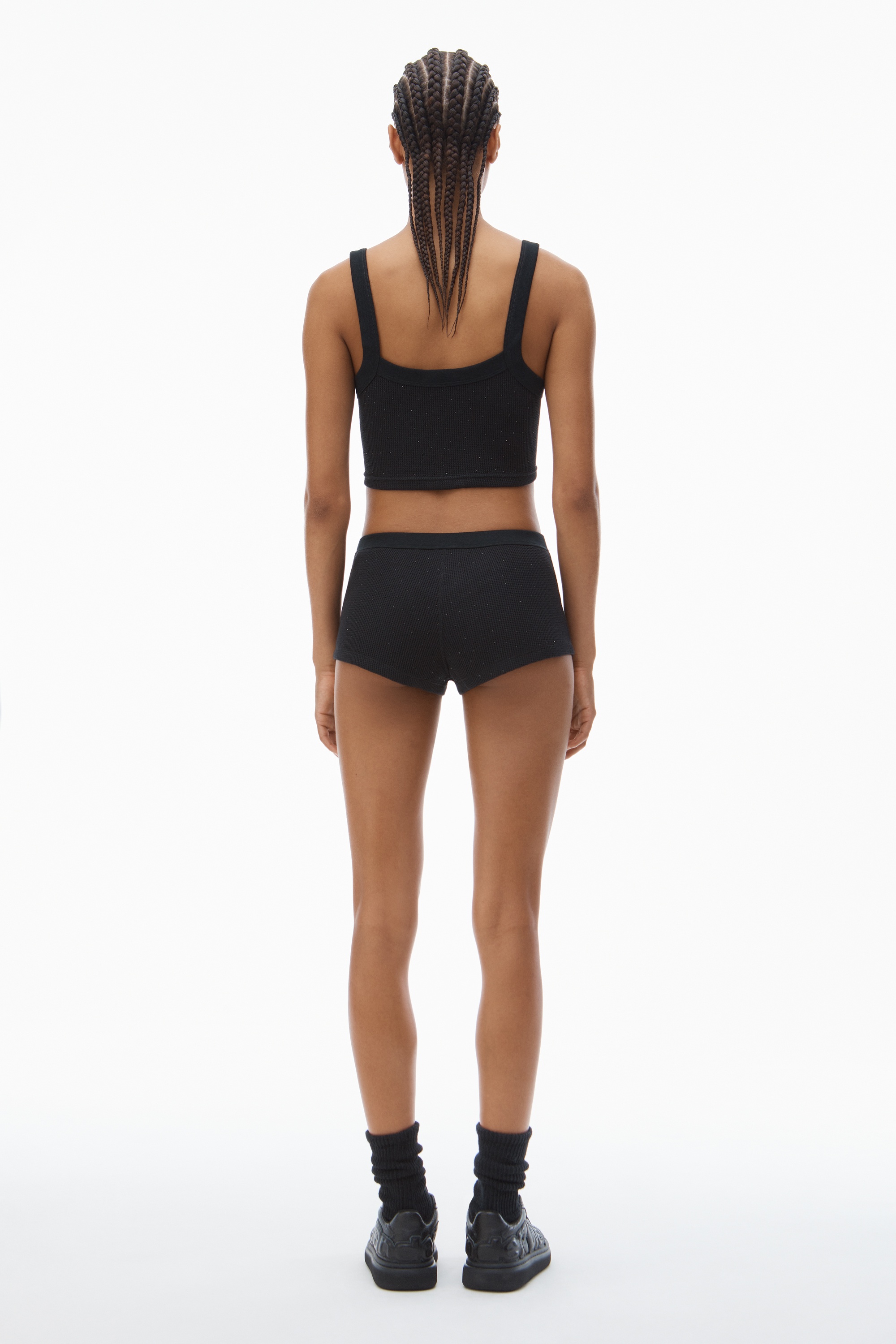 Crystal Hotfix Short in Waffle Knit - 4
