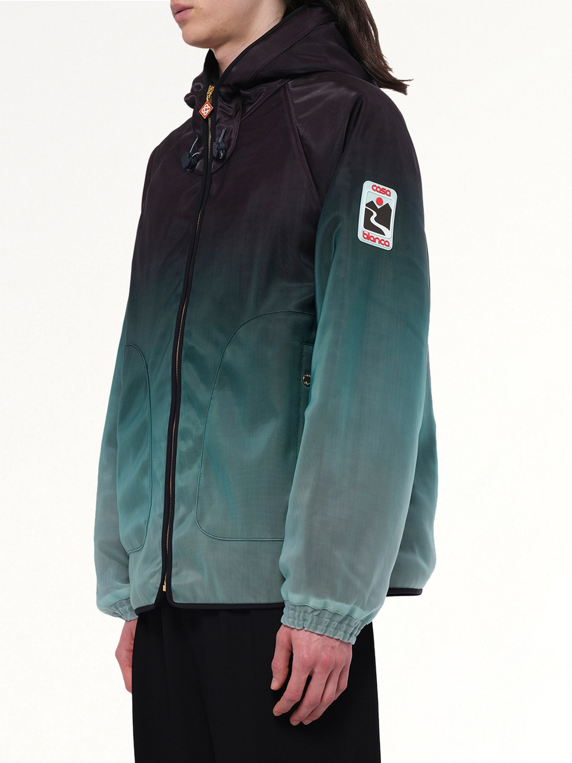 Nylon Gradient Windbreaker in Green - 3