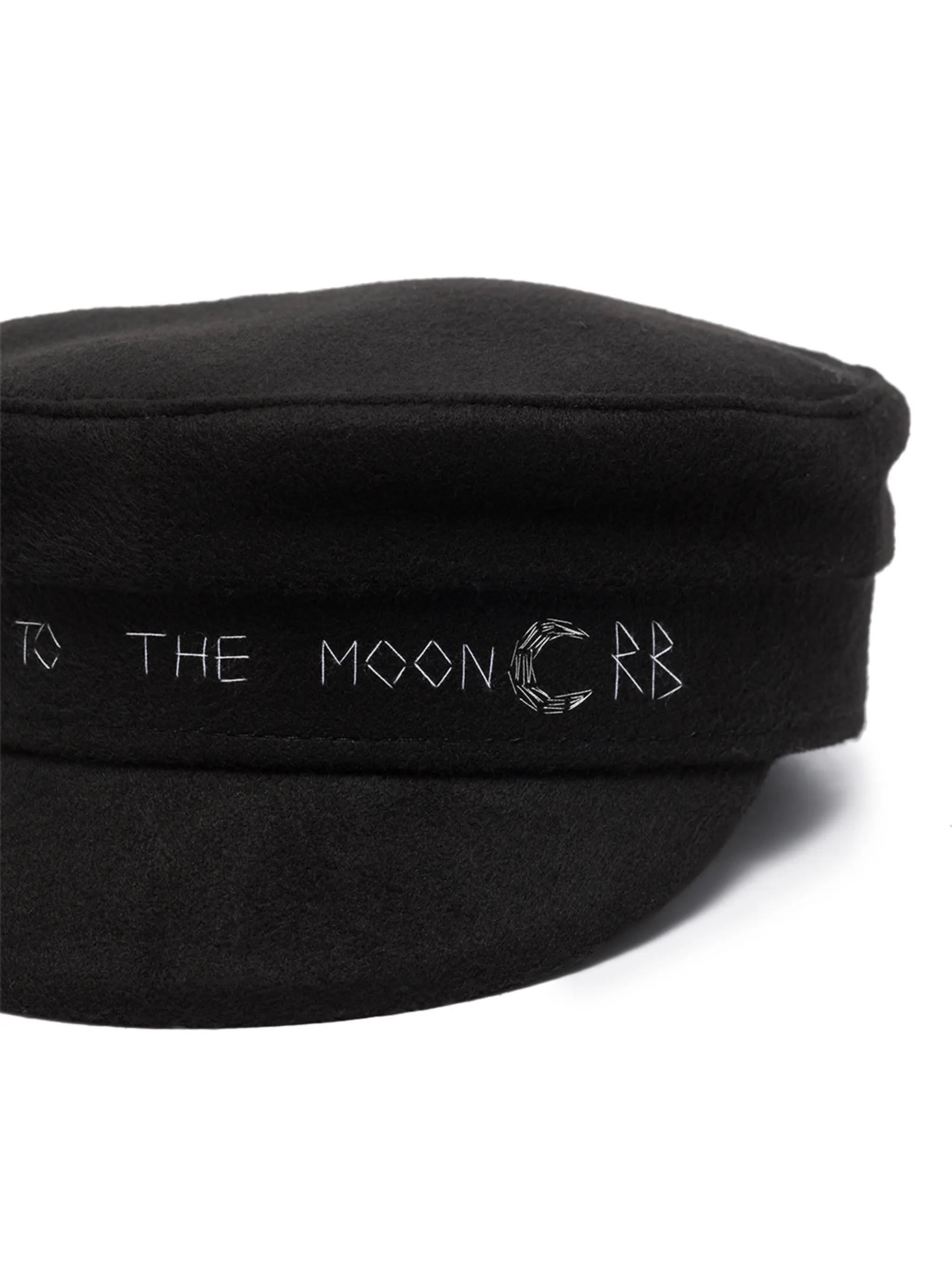 crystal-embellished logo baker boy cap - 5
