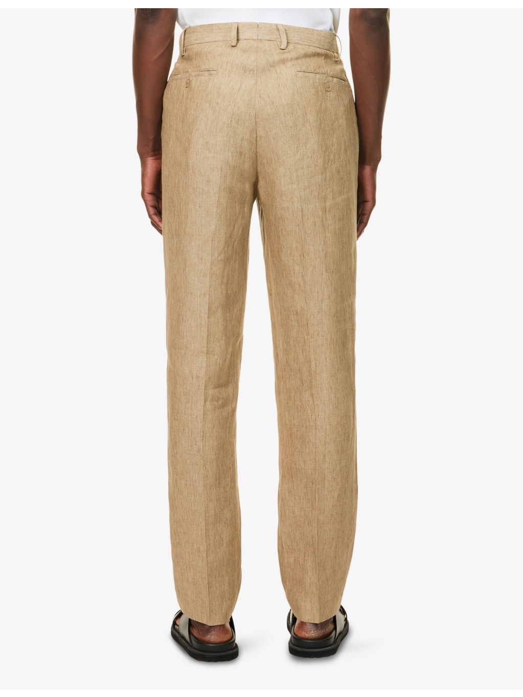 Pleated Tailored Linen Trousers - 4