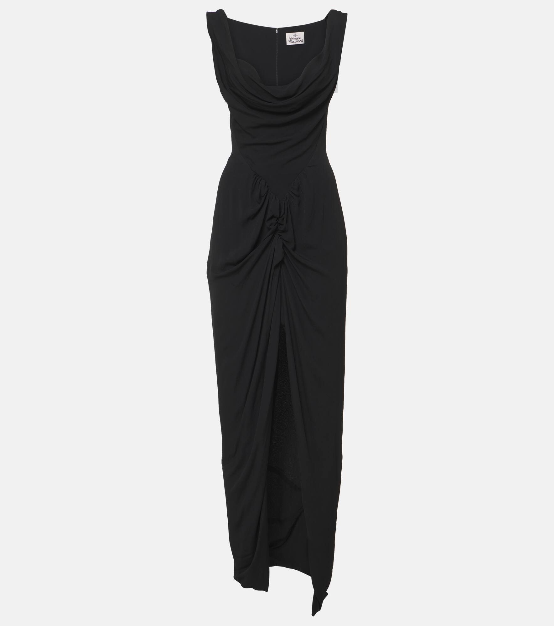 Panther gathered asymmetric maxi dress - 1