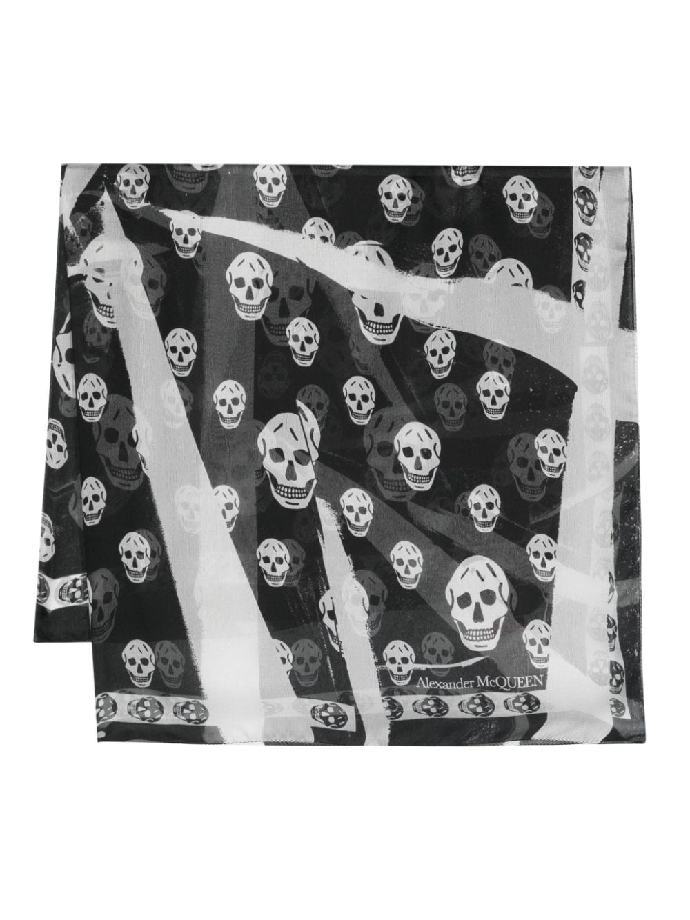 skull-print silk scarf - 1