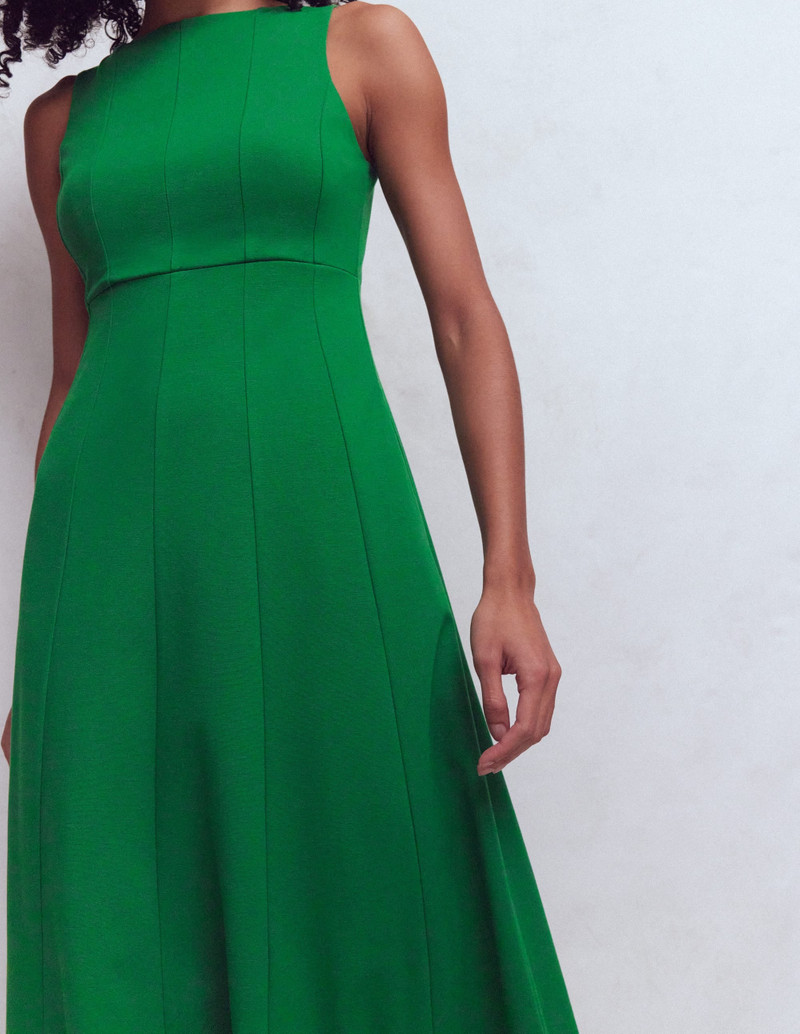 Sleeveless Ponte Midi Dress-Fresh Green 3