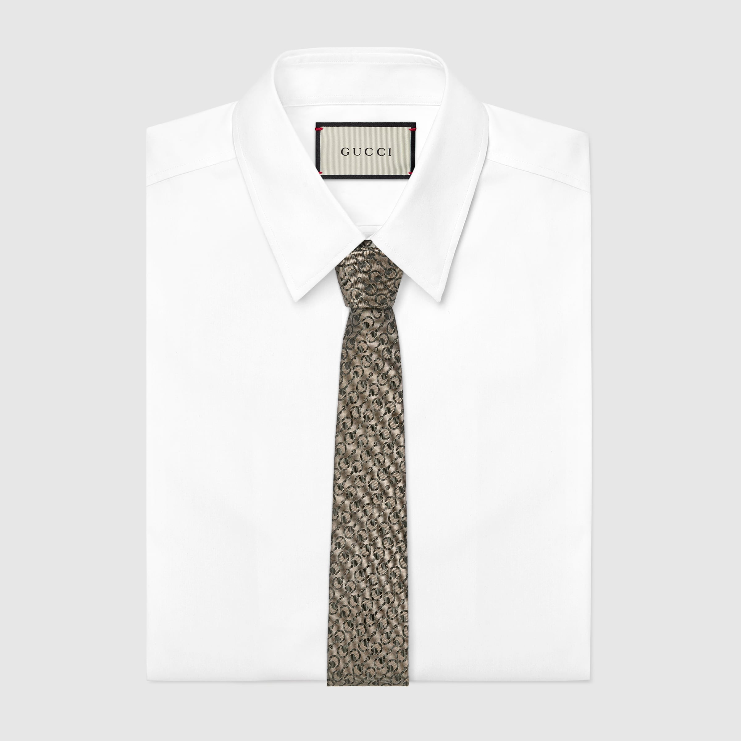 Horsebit silk jacquard tie - 2