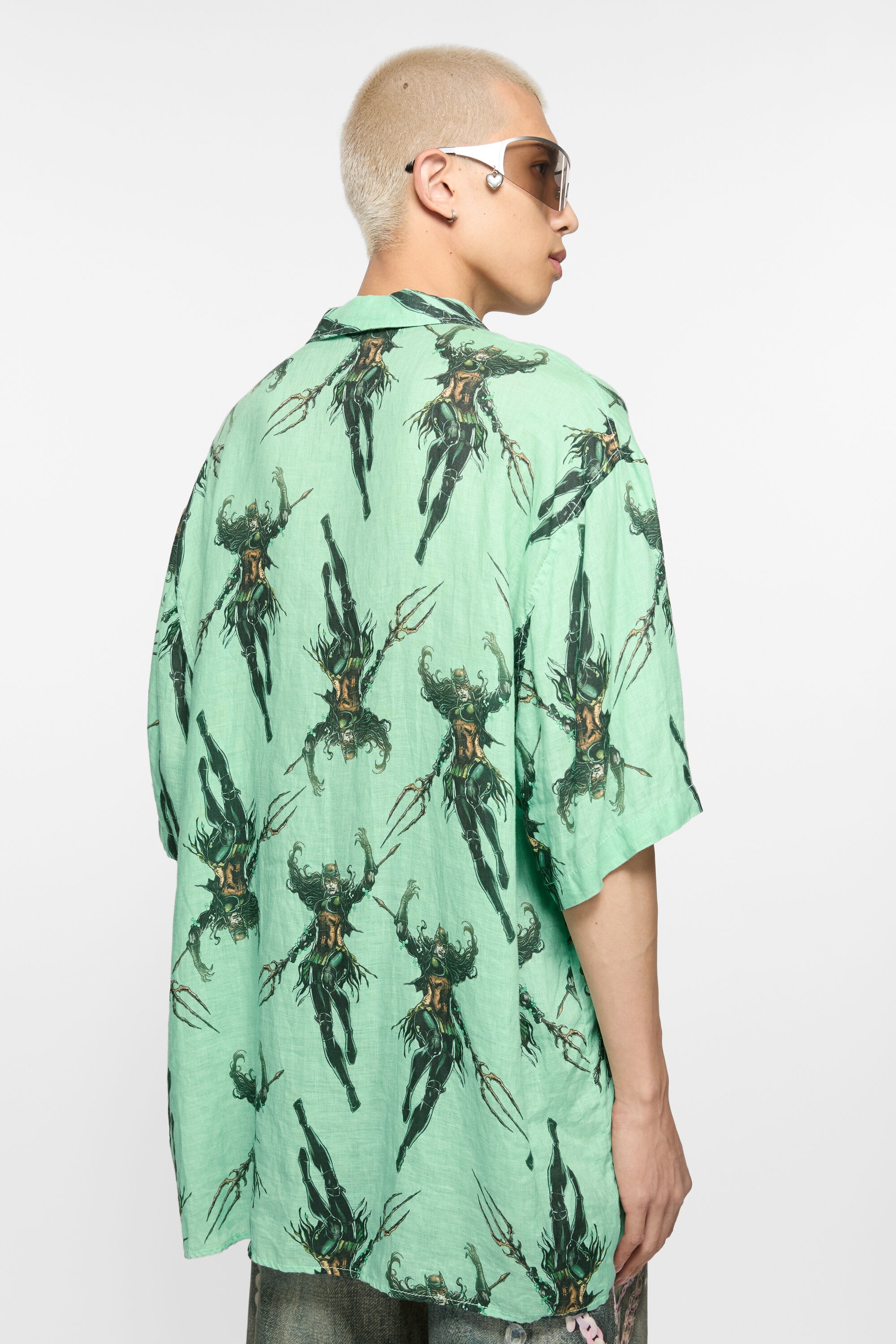 Button-up shirt printed - Green - 3