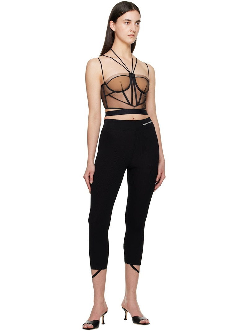 NENSI DOJAKA Black Sadie Knitted Cropped Leggings outlook