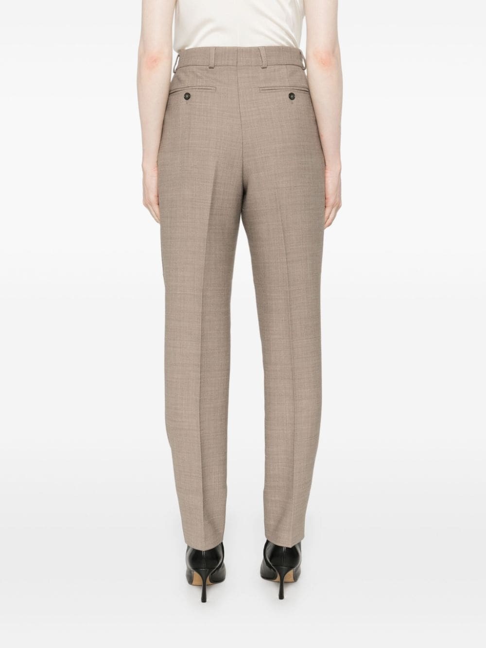 mélange-effect trousers - 4